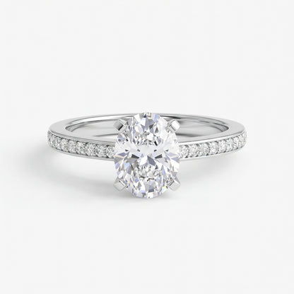 Seraphine - Pavé Forlovelsesring med Oval Diamant
