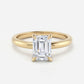 Elara - Solitaire Forlovelsesring med Emerald Cut Diamant