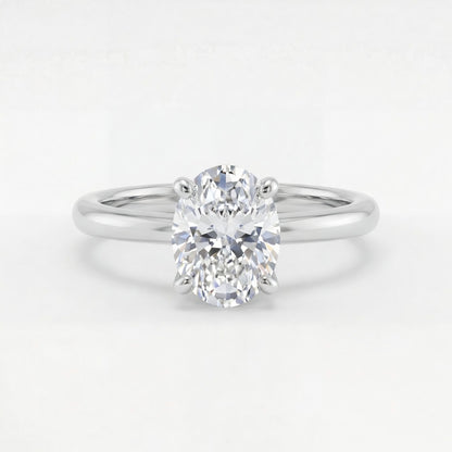 Aurora – Solitaire Forlovelsesring med Oval Diamant