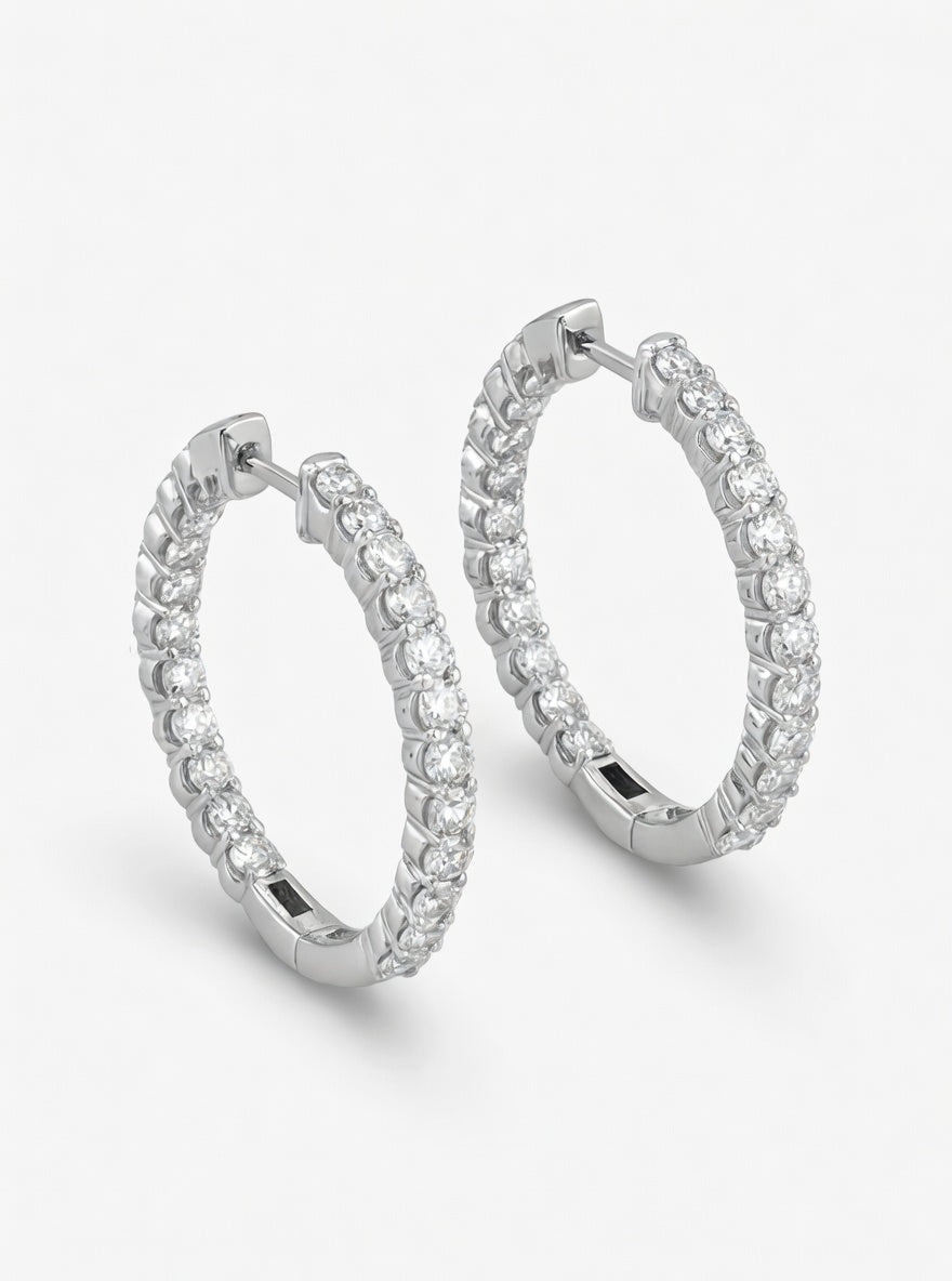 Aria – Diamant Hoop Øredobber - 3.0ct