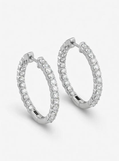 Aria – Diamant Hoop Øredobber - 3.0ct